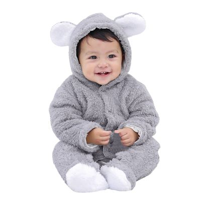 Baby Snowsuit Rabbit Baby Boys Footed Ears Hooded Fleece Girls Romper Jumpsuit Infant Coat Girls Coat&jacket