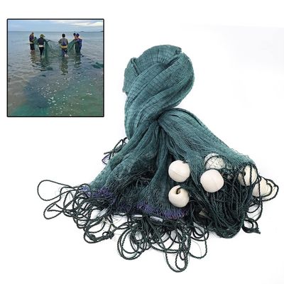 65 FT Fishing Drag Net Beach Drag Net Fishing Drag Cast Net Easy Throw Bait Seine Net Fishing Netting Beach Seine Bait Fish Mesh with Floats