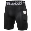 SPVISE Black Men's Compression Shorts, Compression Underwear for Men Athletic Shorts Pockets Spandex Running Shorts Cool Dry view 1