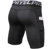 SPVISE Black Men's Compression Shorts, Compression Underwear for Men Athletic Shorts Pockets Spandex Running Shorts Cool Dry view 3