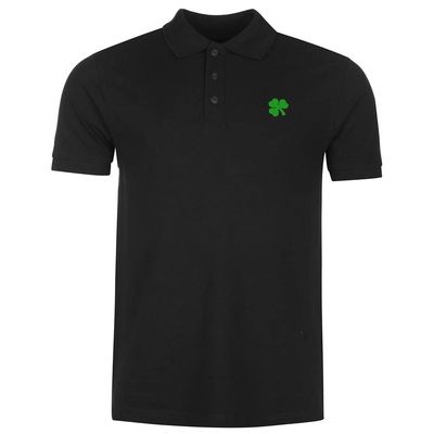 L8502-LXYB Polo Shirts for Men Shamrock Embroidered Short Sleeve Mens Polo Shirts (Black,XL,X-Large)
