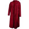 JEsilunmaMY Women's Long Hooded Sweater Long Sleeve Cable Knit Chunky Open Front Cardigan Loose Long Outwear with Pockets (Red,Medium) view 1
