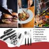 Portable Camping Kitchen Utensil Set-27 Piece Cookware Kit, Stainless Steel Outdoor Cooking and Grilling Utensil Organizer Travel Set Perfect for Travel, Picnics, RVs, Camping, BBQs, Parties and More view 4