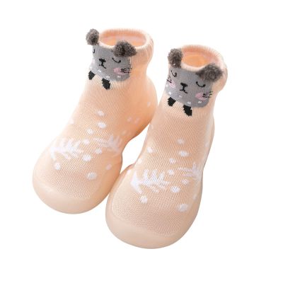 Baby Walkers Toddler Shoes Infant Cartoon Elastic Non-slip Socks Animals First Baby Shoes Toddler Toddler (Pink, 6-12 Months)