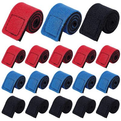WEBEEDY Fishing Rod Belt Fishing Rod Wrap Straps Magic Tape Stretchy Fishing Pole Belts Fishing Rod Ties for Casting, Spinning, or Fly Rods(3 Color, 18 pcs)