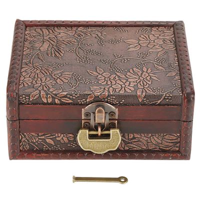Beufee European Vintage Style Wooden Jewelry Box, Wooden Jewellery Storage Box Case Holder Organizer Container Home Decor Birthday Parties Wedding Decoration Displays Crafts