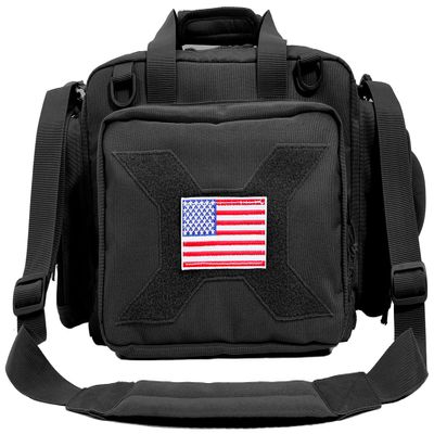 TRO&HOM Tactical Gun Range Bag for 4 Handguns, Pistol Shooting Range Bag with 15X Magazine Slots Pockets for Ammo and Essentials,Padded Shooting Range Duffle Bag for Hunting Shooting Range Sport