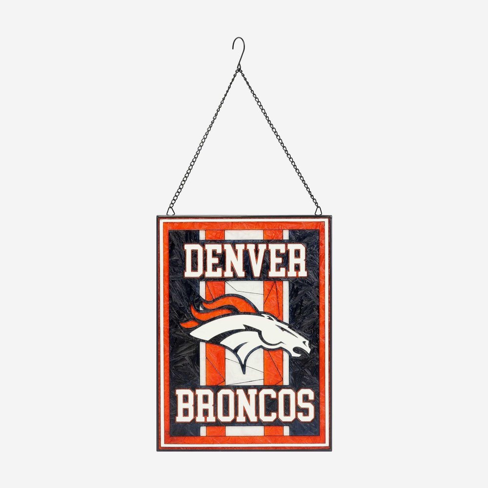FOCO Denver Broncos NFL Team Stripe Stain Glass Sign