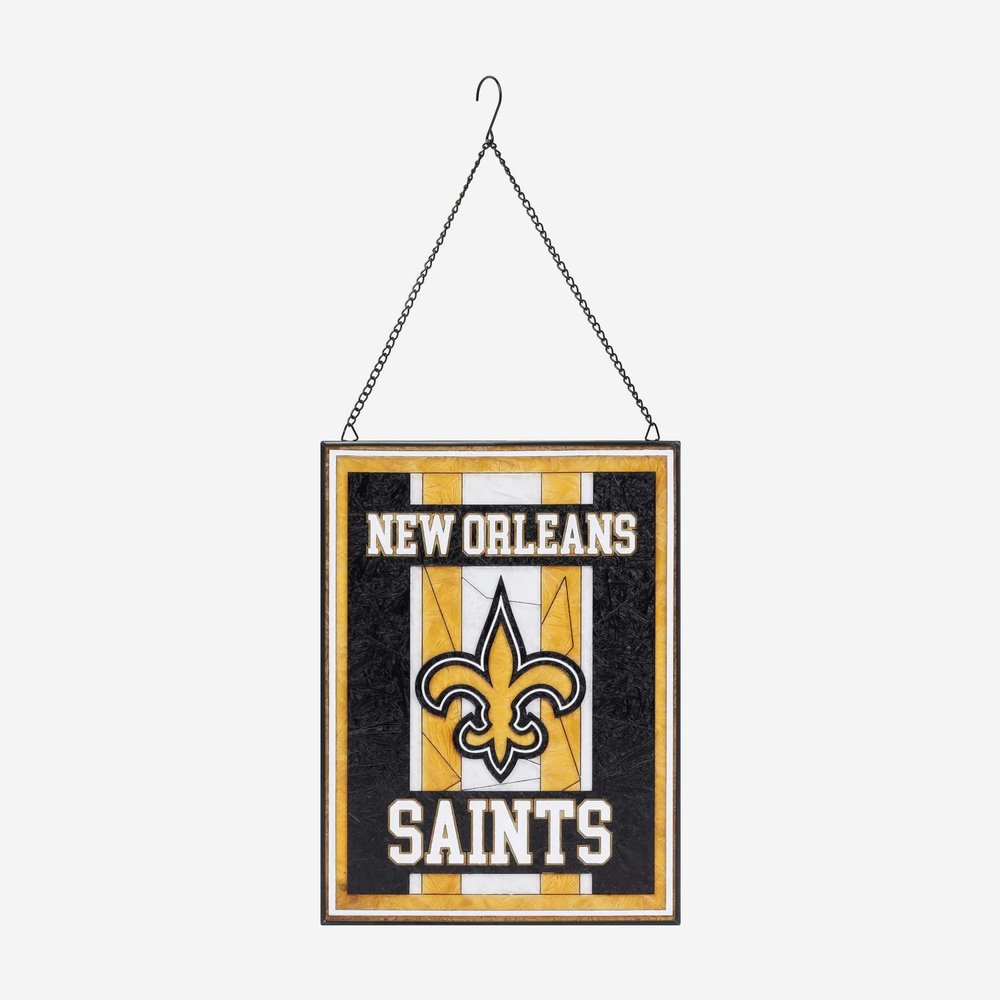 FOCO New Orleans Saints NFL Team Stripe Stain Glass Sign
