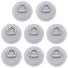 WEBEEDY 8 Pcs Stainless Steel D-Ring Patch for PVC Inflatable Boat Kayak Surfing D-Ring Circular Patch Stand-Up Paddleboard Canoe Deck Surfboard Rafting Boat Accessories (Grey) NO Glue Include view 1