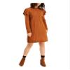 bar III Womens Cable Knit Knee-Length Sweaterdress Tan S view 1