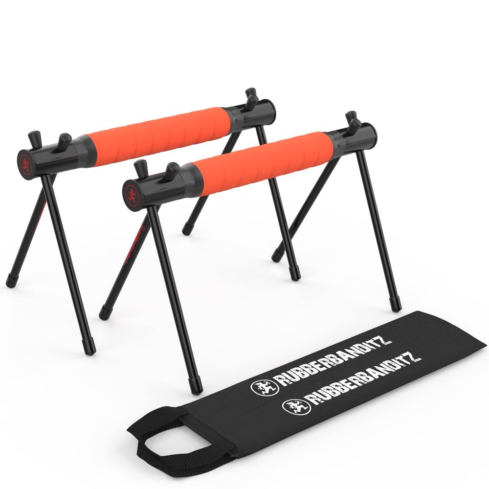 Rubberbanditz Parallettes Calisthenics Handles Push Up Bars & Dip Bar Stand Parallel Bars Dip Station for Strength Training Pushup Handles Parallettes Bars for Home Gym Workouts