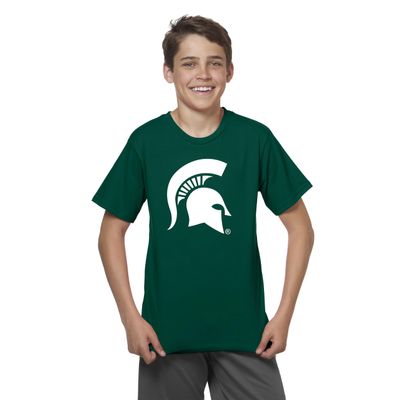 Little King NCAA Boys Youth-Big Time Logo-Short Sleeve Tee-Team Colors-Michigan State-Green-Youth X-Large
