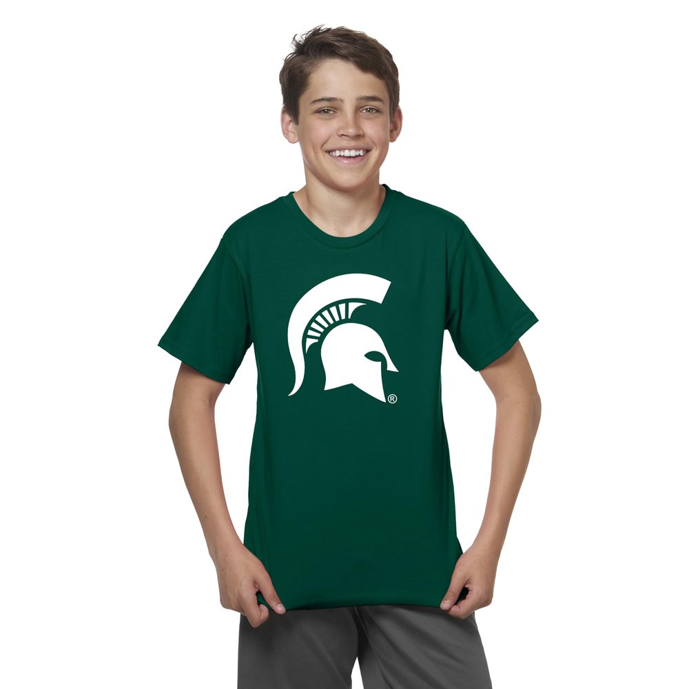 Little King NCAA Boys Youth-Big Time Logo-Short Sleeve Tee-Team Colors-Michigan State-Green-Youth X-Large