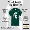 Little King NCAA Boys Youth-Big Time Logo-Short Sleeve Tee-Team Colors-Michigan State-Green-Youth X-Large view 4