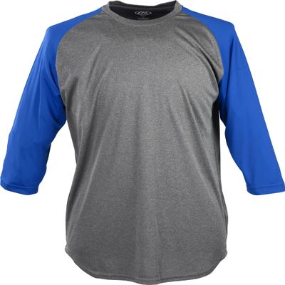 Rawlings | Boys 3/4 Sleeve Shirt | Graphite / Royal | X-Large