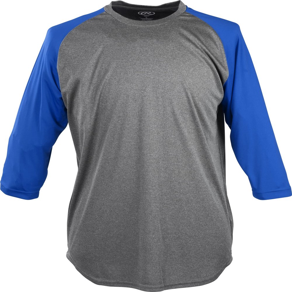 Rawlings | Boys 3/4 Sleeve Shirt | Graphite / Royal | X-Large