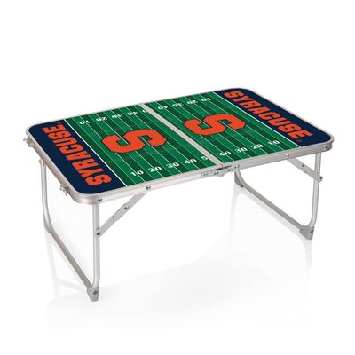 PICNIC TIME NCAA Syracuse Orange Concert Mini Portable Table, Small Folding Table, Mini Picnic Table, (Charcoal Wood Grain)