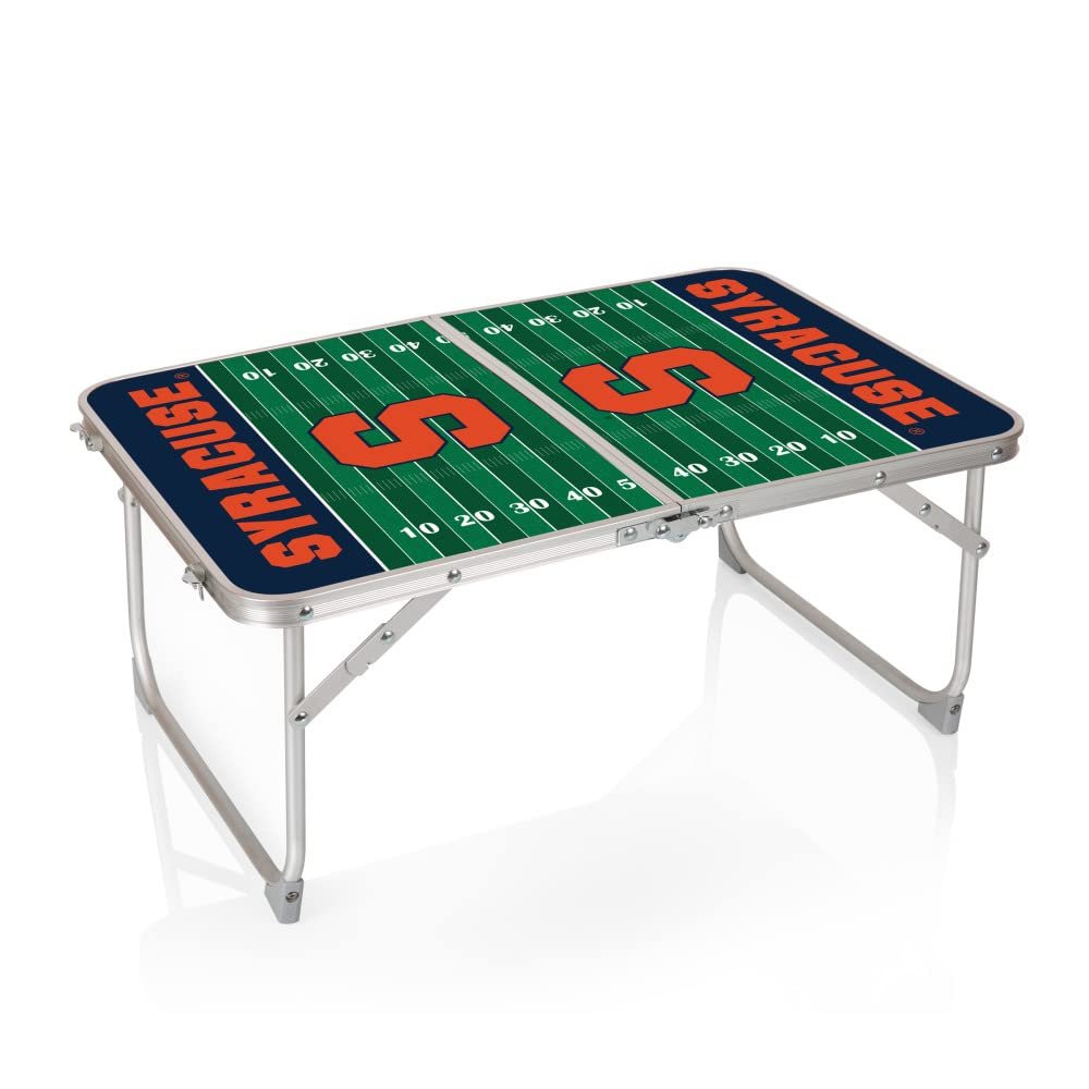 PICNIC TIME NCAA Syracuse Orange Concert Mini Portable Table, Small Folding Table, Mini Picnic Table, (Charcoal Wood Grain)