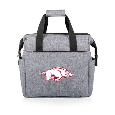 Picnic TIME NCAA Arkansas Razorbacks On The Go Lunch Bag, Soft Cooler Lunch Box, Insulated Lunch Bag, (Heathered Gray)