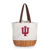 PICNIC TIME NCAA Indiana Hoosiers Coronado Canvas and Willow Basket Tote, Picnic Tote Bag, Beach Tote, (Beige Canvas) view 1