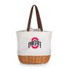 Picnic TIME NCAA Ohio State Buckeyes Coronado Canvas and Willow Basket Tote, Picnic Tote Bag, Beach Tote, (Beige Canvas) view 1