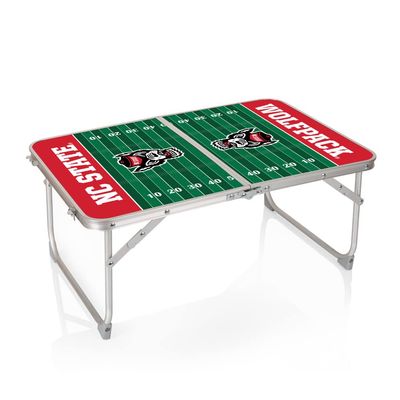 PICNIC TIME NCAA NC State Wolfpack Concert Mini Portable Table, Small Folding Table, Mini Picnic Table, (Charcoal Wood Grain)