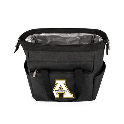 Picnic TIME NCAA App State Mountaineers On The Go Lunch Bag, Soft Cooler Lunch Box, Insulated Lunch Bag, (Black) 10 x 6 x 10.5