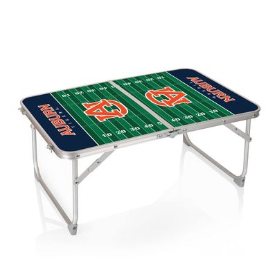 PICNIC TIME NCAA Auburn Tigers Concert Mini Portable Table, Small Folding Table, Mini Picnic Table, (Charcoal Wood Grain)