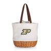 Picnic TIME NCAA Purdue Boilermakers Coronado Canvas and Willow Basket Tote, Picnic Tote Bag, Beach Tote, (Beige Canvas) view 1