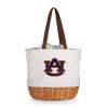 PICNIC TIME NCAA Auburn Tigers Coronado Canvas and Willow Basket Tote, Picnic Tote Bag, Beach Tote, (Beige Canvas) view 1