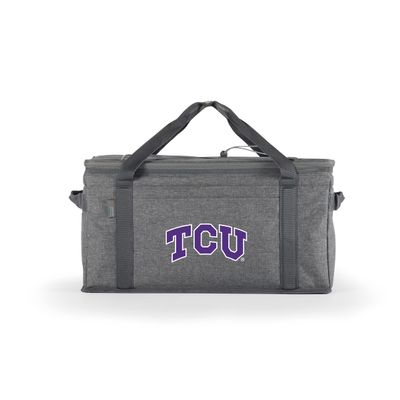 PICNIC TIME NCAA TCU Horned Frogs 64 Can Collapsible Insulated Cooler, (Heathered Gray), 22 x 10.5 x 11.5