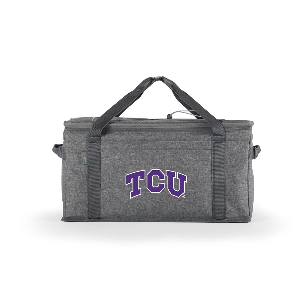 PICNIC TIME NCAA TCU Horned Frogs 64 Can Collapsible Insulated Cooler, (Heathered Gray), 22 x 10.5 x 11.5