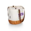 PICNIC TIME NCAA TCU Horned Frogs Coronado Canvas and Willow Basket Tote, Picnic Tote Bag, Beach Tote, (Beige Canvas) view 2