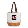 PICNIC TIME NCAA South Carolina Gamecocks Coronado Canvas and Willow Basket Tote, Picnic Tote Bag, Beach Tote, (Beige Canvas) view 1