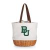 PICNIC TIME NCAA Baylor Bears Coronado Canvas and Willow Basket Tote, Picnic Tote Bag, Beach Tote, (Beige Canvas) view 1