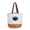 PICNIC TIME NCAA Penn State Nittany Lions Coronado Canvas and Willow Basket Tote, Picnic Tote Bag, Beach Tote, (Beige Canvas) view 1