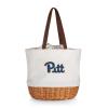 Picnic TIME NCAA Pittsburgh Panthers Coronado Canvas and Willow Basket Tote, Picnic Tote Bag, Beach Tote, (Beige Canvas) view 1