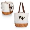 Picnic TIME NCAA Wake Forest Demon Deacons Coronado Canvas and Willow Basket Tote, Picnic Tote Bag, Beach Tote, (Beige Canvas) view 1