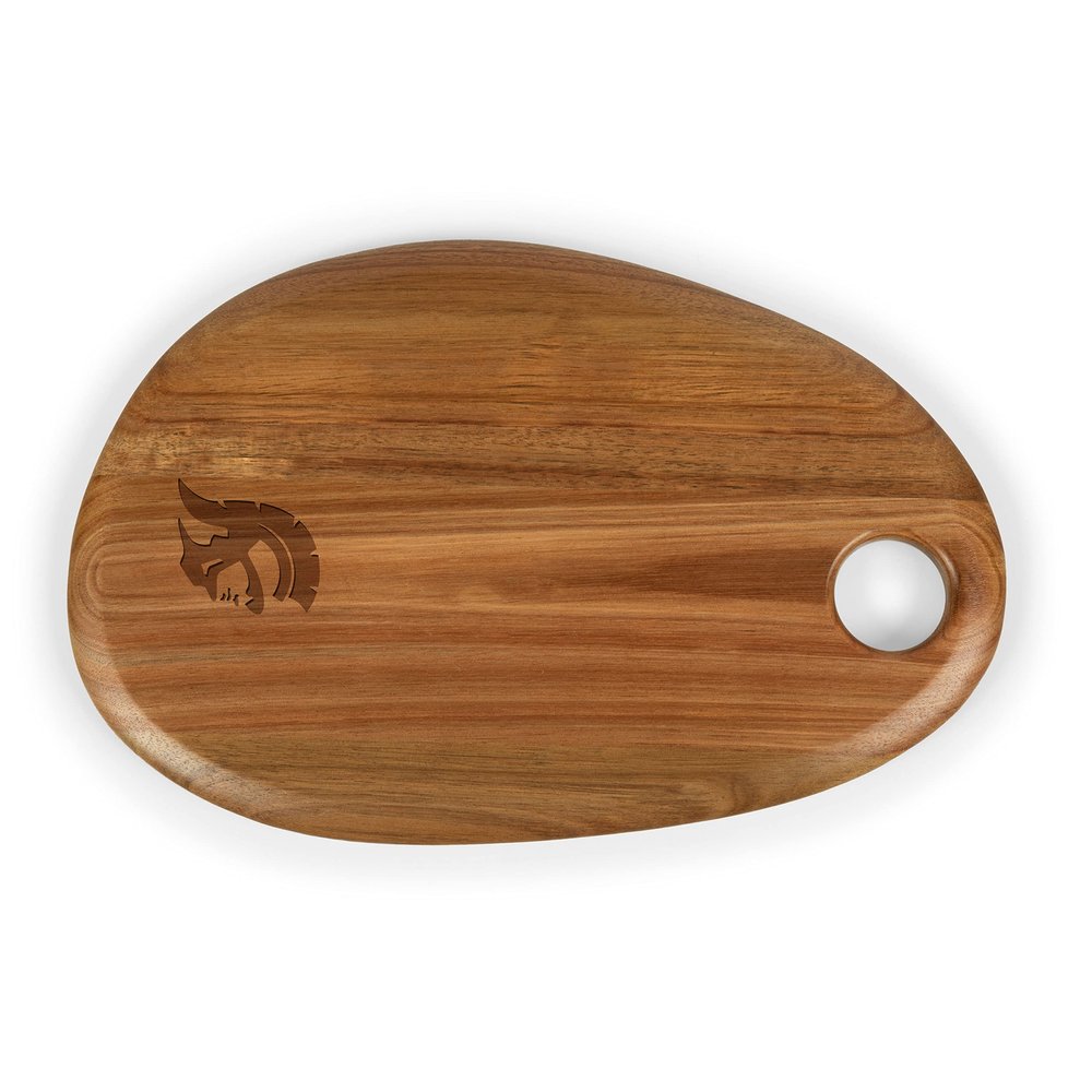 PICNIC TIME NCAA USC Trojans Pebble Shaped Acacia Serving Board 15" x 10", (Natural Acacia)