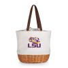PICNIC TIME NCAA LSU Tigers Coronado Canvas and Willow Basket Tote, Picnic Tote Bag, Beach Tote, (Beige Canvas) view 1