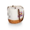 PICNIC TIME NCAA LSU Tigers Coronado Canvas and Willow Basket Tote, Picnic Tote Bag, Beach Tote, (Beige Canvas) view 3