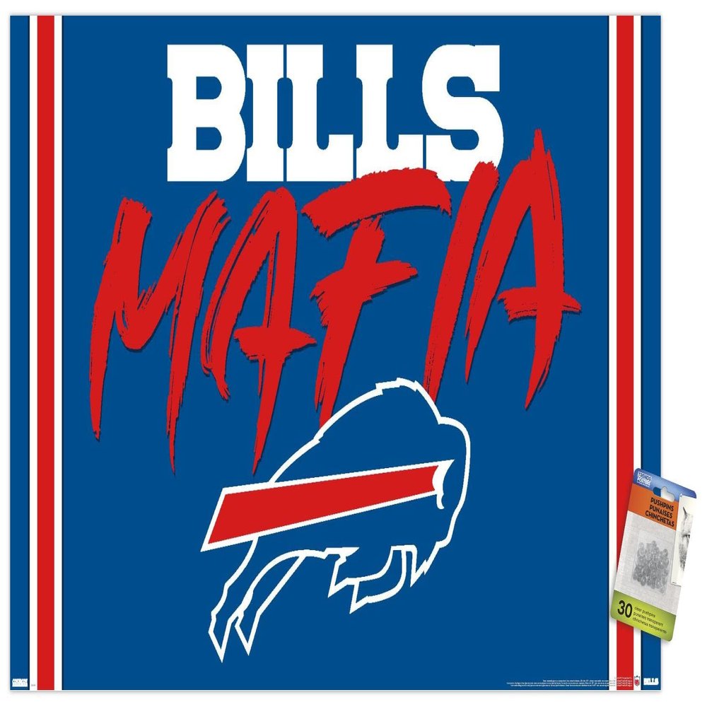 Trends International NFL Buffalo Bills - Bills Mafia Wall Poster, 22.37" x 34.00", Premium Poster & Push Pin Bundle