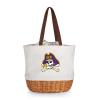 PICNIC TIME NCAA East Carolina Pirates Coronado Canvas and Willow Basket Tote, Picnic Tote Bag, Beach Tote, (Beige Canvas) view 1