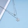 Allereyae Vintage Layered Crystal Butterfly Necklace Rhinestone Butterfly Pendant Necklace Double Butterfly Choker Necklace Silver Lace Chain Necklace Jewelry for Women view 4