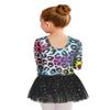 Ballet Leotards for Girls Gymnastics 4t 5t Toddler Kid Child Long Sleeves Dance Dress Colorful Leopard Tutu Skirted Leotard (Colorful Leopard, 4-5T) view 2