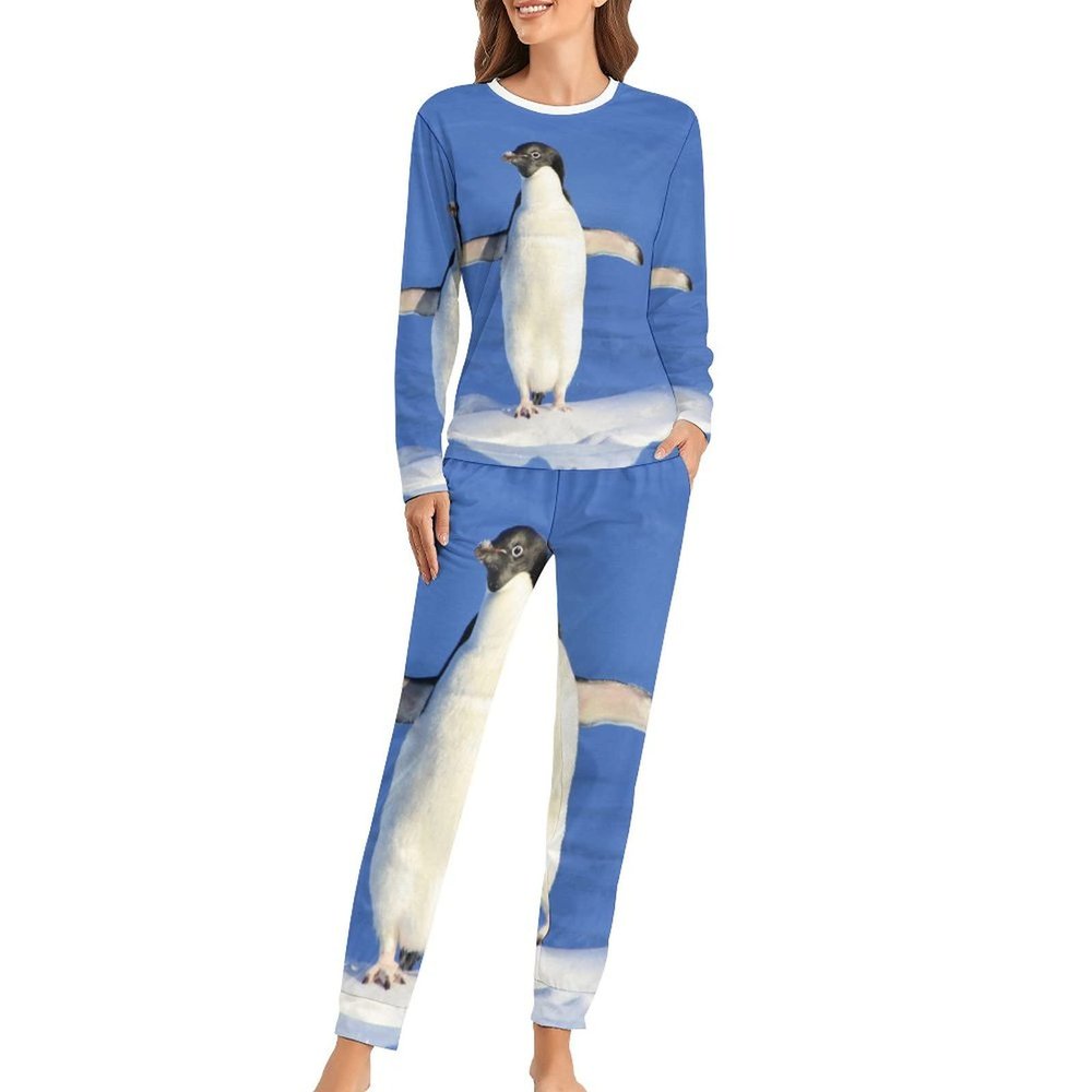 Penguin Women Pajamas Sets Long Sleeve Sleepwear Soft Nightwear 2 Piece Pjs Loungewear XL