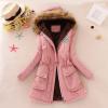 tuduoms Winter Warm Coats Women's Hooded Fleece Line Coats Parkas Faux Fur Jackets Snow Ski Overcoat Outwear with Pockets view 2