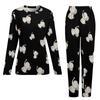 Kawaii Cute Elephant Women Pajamas Sets Long Sleeve Sleepwear Soft Nightwear 2 Piece Pjs Loungewear 6XL view 3