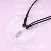 Allereyae Vintage Layered Leather Choker Necklace Silver Feather Pendant Necklace Choker Black Short Velvet Necklace Geometric Circle Choker Necklace for Women view 4